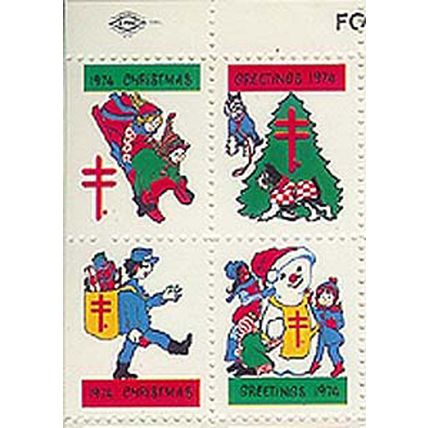 Mint Sheet of 1974 Christmas Seals