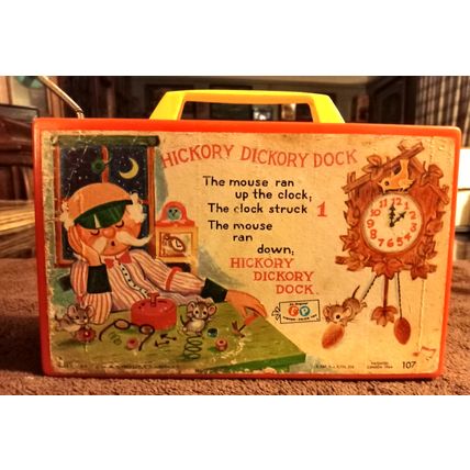 Old Vintage Original Fisher Price Music Box Radio Hickory Dickory Dock #107 1971
