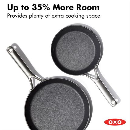 OXO Professional 8" and 10" Frying Pan Skillet Set, Hard Anodized Ceramic Nonsti
