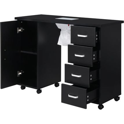Nail Desk Manicure Table - Nail Tech Desk with Dust Collector - Nail Table with
