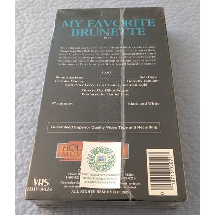 NEW SEALED MY FAVORITE BRUNETTE VHS VIDEOTAPE STARS BOB HOPE & DOROTHY LAMOUR