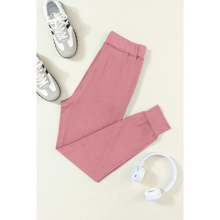 Fushia Drawstring Waist Pocketed Joggers