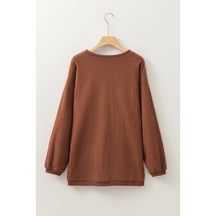 Chestnut Ribbed Corduroy Oversized Sweatshirt