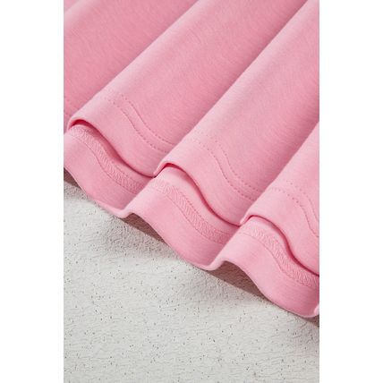 Pink Bow Applique Half Sleeve T-shirt