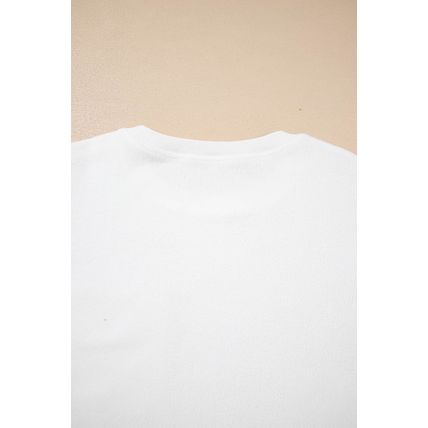 White Exposed Seam Chest Pocket Knit Pullover Sweatshirt