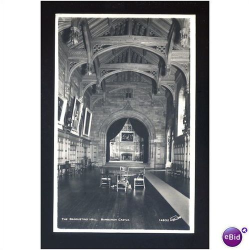 Northumberland BAMBURGH CASTLE Banqueting Hall Postcard by Scott (14632)