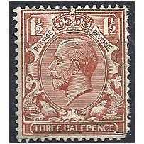 1924 SG420 1 1/2d Red-Brown Watermark Block Cypher Good Used pulled corner perf.