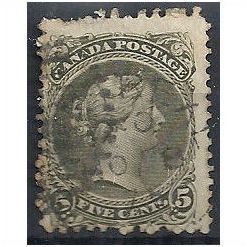 Canada 1875 SG63 5c Olive-Green Good Used ..