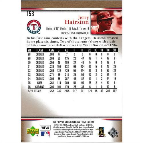 2007 Upper Deck First Edition - #153 - Jerry Hairston