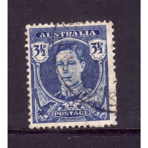 AUSTRALIA 1942 SG 207 3 1/2d BRIGHT BLUE FINE USED#