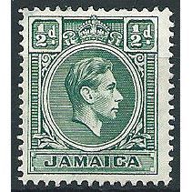 Jamaica 1938 SG121 1/2d Blue-Green Mounted Mint ... .