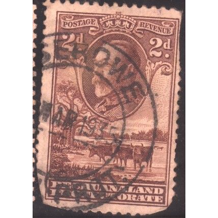 Bechuanaland 1932 - SG 101 - KGV 2d brown - Baobab Tree & Cattle Drinking - used