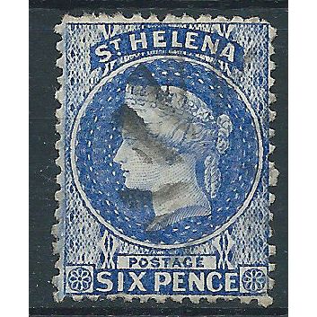 St Helena 1871 SG16 6d Pale Blue Good/Fine Used.. .