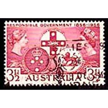Australia 1956 Responsible Government 3 1/2d Used Stamp.