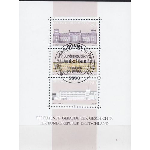 GERMANY BUND [1986] MiNr 1287-89 Block 20 ( Sonder-O/used ) Bauwerke