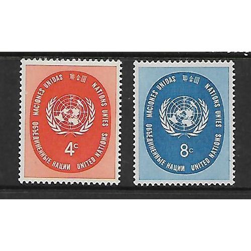 UNITED NATIONS 1958 UN SEAL SG 63 / 64 SET 2 VALS M / MINT#2