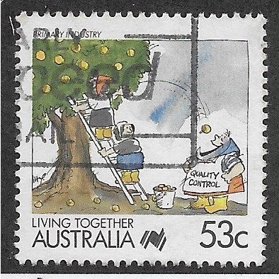 AUS 1988 53c 'LIVING TOGETHER - PRIMARY INDUSTRY' FINE USED (EBID67-192)