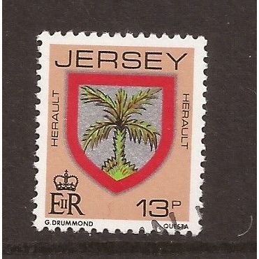 1981-88 Definitives, Jersey Family Crests, 13p Used Stamp SG 262 #4