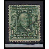 Used 300 1c Benjamin Franklin Fine K0786