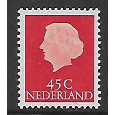 NETHERLANDS 1953 45c RED QUEEN JULIANA SG 783 M MINT