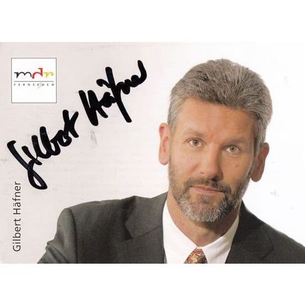 Gilbert Hafner Famous MDR Fernsehen German TV Presenter Hand Signed Card Photo