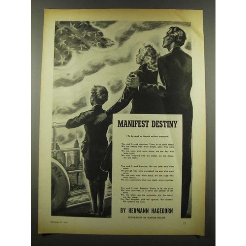 1939 Manifest Destiny Poem - Hermann Hagedor, M. Moore