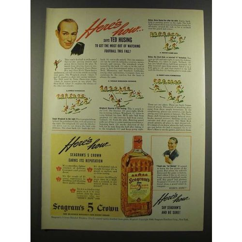 1940 Seagram's Five-Crown Whiskey Ad - Ted Husing