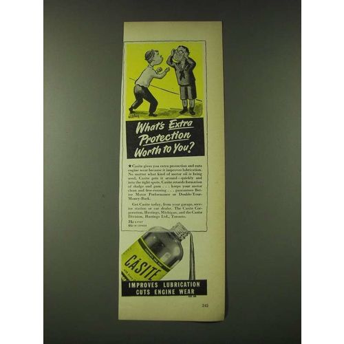 1948 Casite Ad - cartoon by William Steig - What's extra protection worth to You