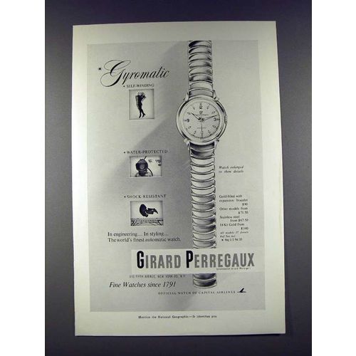 1953 Girard Perregaux Gyromatic Watch Ad!