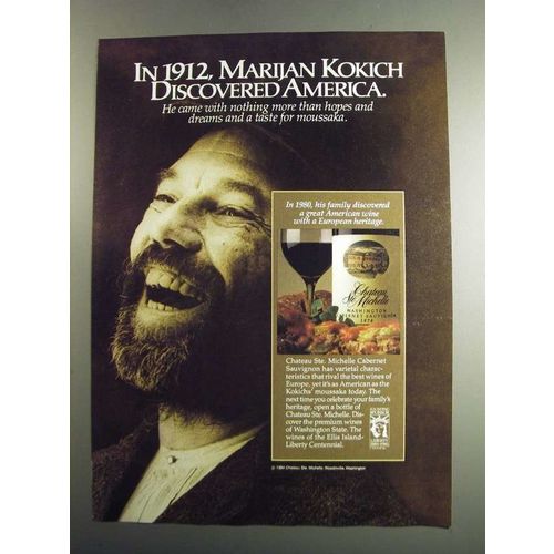 1984 Chateau Ste. Michelle Cabernet Sauvignon Wine Ad