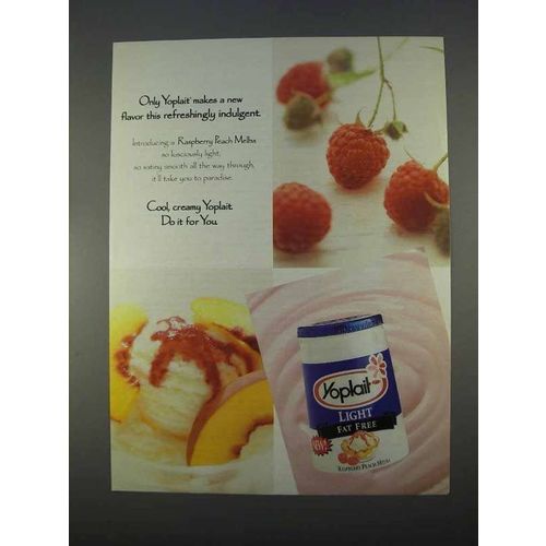 1996 Yoplait Light Rasberry Peach Melba Yogurt Ad