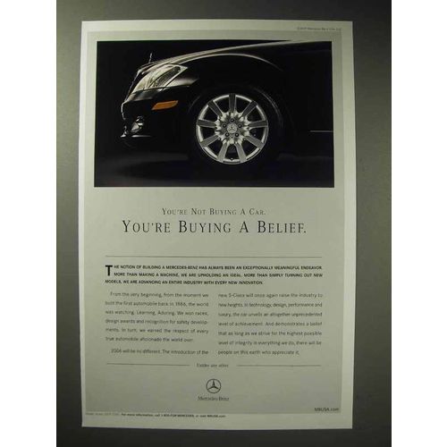 2006 Mercedes-Benz Car Ad - You're Buying a Belief