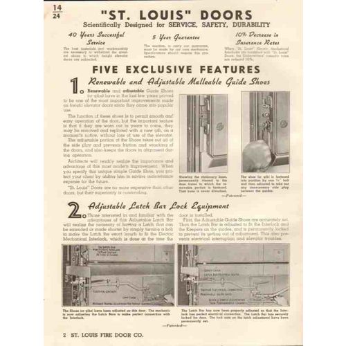 st louis fire door company 1941 elevator dumbwaiter vintage catalog