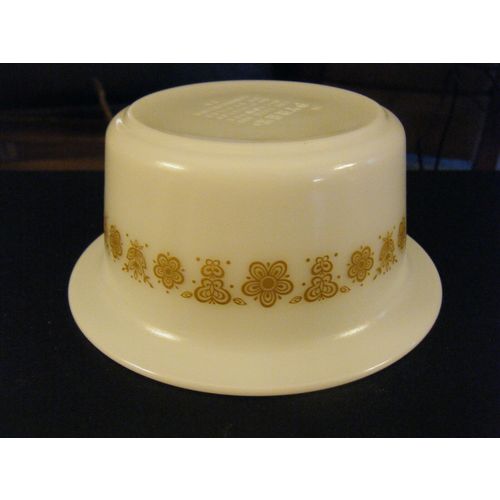 Vintage Pyrex 75 Gold Butterflies Butter or Individual Casserole Dish