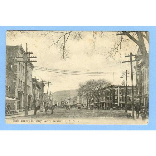New York Granville Main St Looking West Street Scene at Intersection w/Old~405