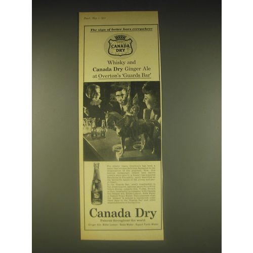 1962 Canada Dry Ginger Ale Ad - Overton's Guards Bar