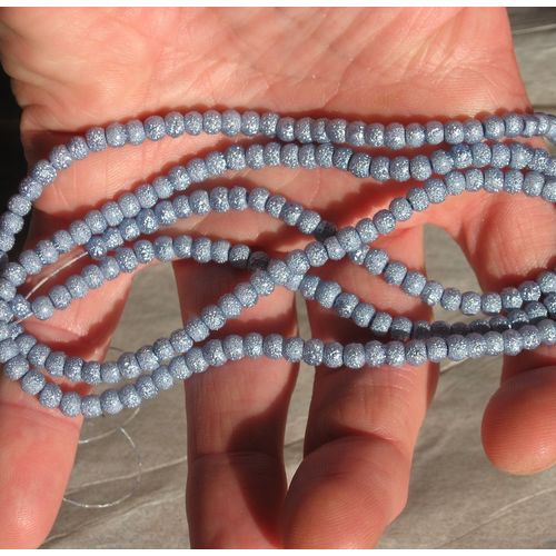 Slate Blue Stardust Glass Beads 4mm 30 Inch Strand 200 beads