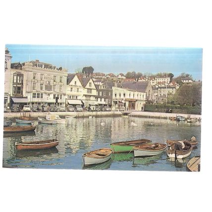 THE BOAT FLOAT, DARTMOUTH, DEVON unused vintage postcard Plastichrome =