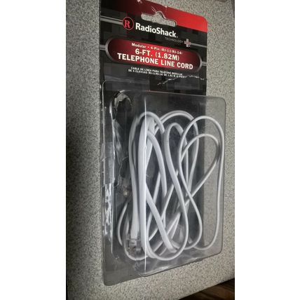 RADIO SHACK 6FT. 4 PIN (RJ-11/RJ-14) TELEPHONE LINE CORD - 279-339