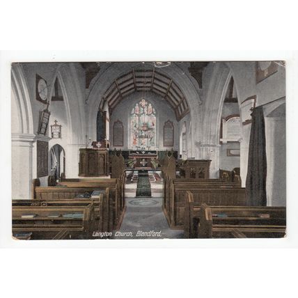 Langton Church Blandford Postcard 1915 Dorset