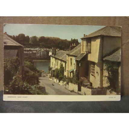 BODINNICK, nr. FOWEY, CORNWALL vintage used postcard by Jarrold 1962 postmark =