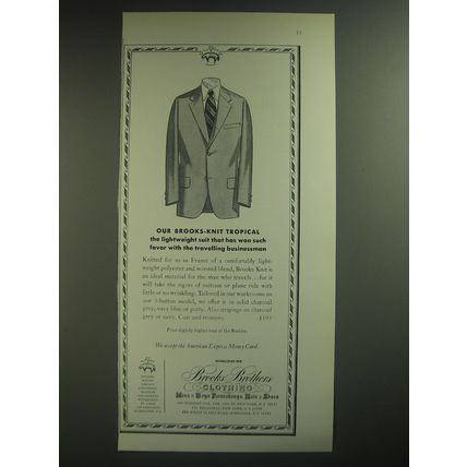 1974 Brooks Brothers Brooks-Knit Tropical Suit Advertisement