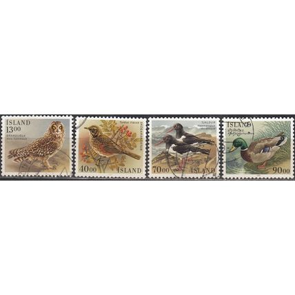 Island 1987 Michel 668 - 671 O Cote (2013) 7.00 Euro Oiseaux Cachet rond