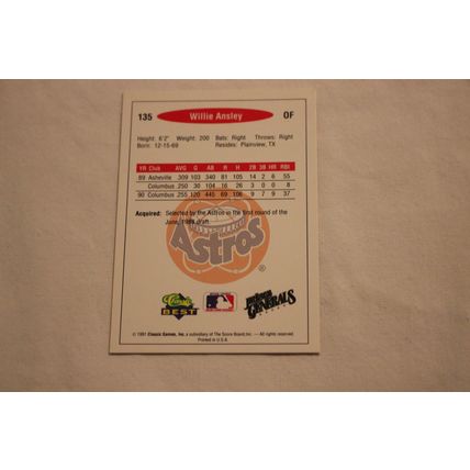 Willie Ansley 1991 Classic Best NO. 135