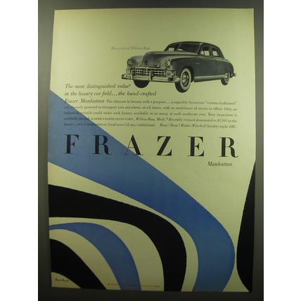 1949 Frazer Manhattan Car Ad - art by Paul Rand - The most Distinguished