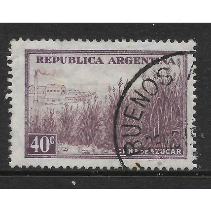 ARGENTINE REP 1936 PRODUCTION INDUSTRY 40c PURPLE SUGER CANE FACTORY SG658 F/U#2