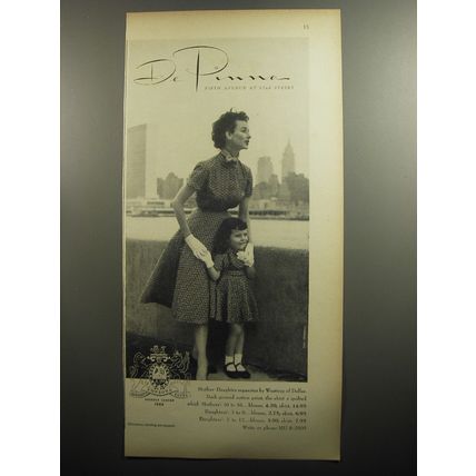 1951 De Pinna Ad - Mother Daughter Separates by Westway of Dallas, Toni Frissell