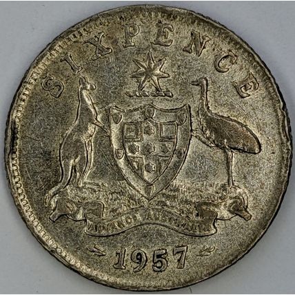 AUSTRALIA 1957 Sixpence 50% Silver (A - D)