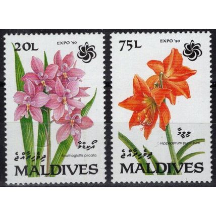 ZAYIX Maldives 1445-1446 MNH Flowers Plants Nature 111022S105