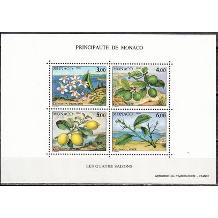 Monaco 1990 Michel Bloc Feuillet 49 Neuf ** Cote (2008) 12.50 € Citronnier